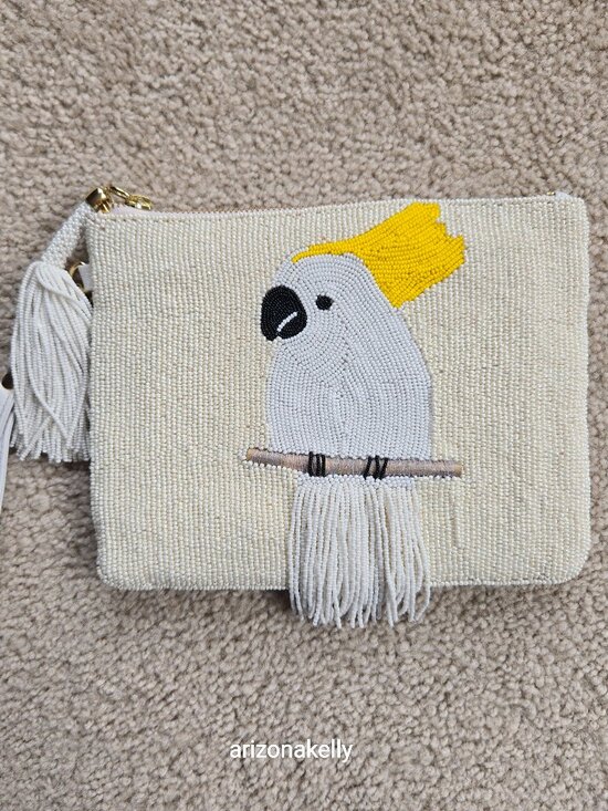Chico's Handbags - NWT Beaded Cockatoo Clutch Bag Chico's Wristlet Bird